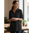 thumbnail image 5 of Women's Long Sleeve Button Down Shirt, Classic Collared Pocket Blouse, Loose Versatile Commute Top, Casual Office Women, 5 of 9
