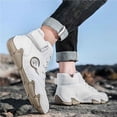 thumbnail image 6 of Men's Outdoor Casual Chukka Boots Handmade Leather Upper Waterproof Sneakers Lightweight for Hiking Wear-resistant Shoes White 6 US, 6 of 7