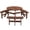 Brown, variant on JXXRZ 6-Person Circular Outdoor Wooden Picnic Table w/ 3 Built-In Benches, 500lbs Capacity Per Bench- Walnut Brown