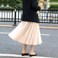 thumbnail image 5 of Tulle Skirts for Women Pleated Layered Tutu Skirt Ladies Elegant Flowy Long Skirts Casual Pleated a-Line Maxi Skirt High Waisted Flowy Skirts Elegantes Bridesmaid Wedding Midi Skirt Beige L, 5 of 6