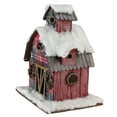 thumbnail image 2 of Northlight 11.75" Red and White Plaid Snow Covered Barn Christmas Decoration, 2 of 4