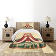 thumbnail image 4 of Ambesonne Cat Quilted Bedspread Set 2 Pcs, Queen Kitty Character on Money, Twin Size, Cream Hunter Green and Orange, 4 of 5