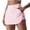 Pink, variant on Qiopertar Women's Elastic Waist Casual Shorts with Pockets High Waist Solid Summer Outing Sporty Tennis Skort Comfy Stretchy Lounge Athletic Yoga Skirt Pants, Light Blue L