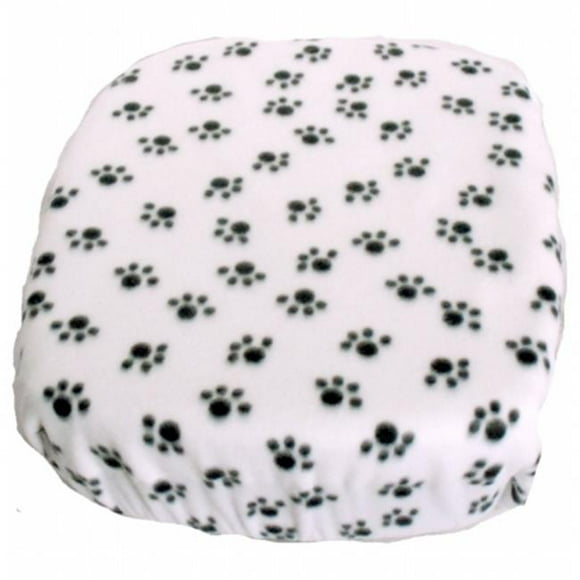 Fleece Cover - White with Black Paw Prints