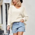 thumbnail image 2 of Annhoo Sweater for Women Casual Long Sleeve V Neck Knitted Tops Fall Winter Loose Comfort Pullover Sweater Tops, 2 of 6