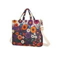 thumbnail image 7 of FORMRS Womens Corduroy Tote Bag Crossbody Shoulder Handbag with Pocket, Purple Flowers, 7 of 7