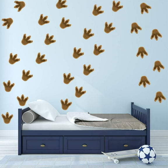 VWAQ Dinosaur Footprints Wall Decals - Peel and Stick Vinyl Stickers - 30 PCS - HOL40