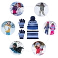thumbnail image 3 of Vbiger 3 Pcs Winter Hat Scarf Gloves Kids Winter Set with Fleece Lining for Girls and Boys Age 3-6, Blue, 3 of 7