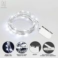 thumbnail image 4 of Gustave 6PCS 20 LED Copper String Fairy Lights Wire Wedding Christmas Party Bedroom Patio Decor Battery Operated - Warm&White Light - 6.56ft/2m, 4 of 9