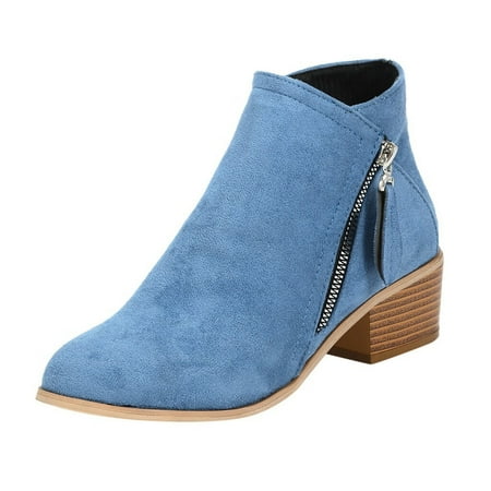 

Jtckarpu Womens Boots Ankle Woman Boots Low Heel Toe Zip Up Women Boots Ankle