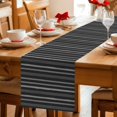 thumbnail image 5 of Black Striped Cotton Linen Rectangle Table Runners 13"x90", Farmhouse Stripes Modern Vintage Coffee Table Runner Dresser Scarves Luxury Table Runners for Wedding Party Banquet Dinner Decor, 5 of 8