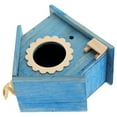 thumbnail image 5 of Qumonin Outdoor Cedar Bird House for Hanging Garden Decor with Water Drinker - Blue, 5 of 5