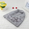 thumbnail image 5 of SPRING PARK Women Turban Hats Slouchy Knitted Cap Flower Lace Butterfly Beanies Hat, 5 of 7