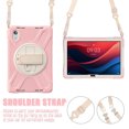 thumbnail image 2 of For Lenovo Tab M11/Tab K11 LTE/Xiaoxin Pad 2025 Case 11 inch, 360 Hand Strap, Shoulder Strap, Kickstand, Rugged Drop Protection, Cherry Pink, 2 of 7