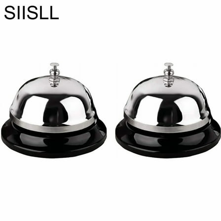 2 Packs 3.35 Inch Diameter with Metal Anti-Rust Construction, Ringing, Durable, Desk Bell Service Bell for Hotels, Schools