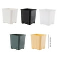 thumbnail image 2 of Xingzhi Flowerpot Nursery Pot Plant Pots Planter Plastic Space Saving Square Shatterproof Stackable Garden Office Window Accessory Beige, 2 of 9