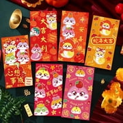 Yihuala 6Pcs 2025 Snake Zodiacs Redness Envelopes Hongbao for Chinese New Year Celebration Spring Festival Money Packets