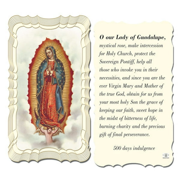 Our Lady Of Guadalupe Keychain & Holy Prayer Card Set - Bilingual (English/Spanish), Catholic Gift