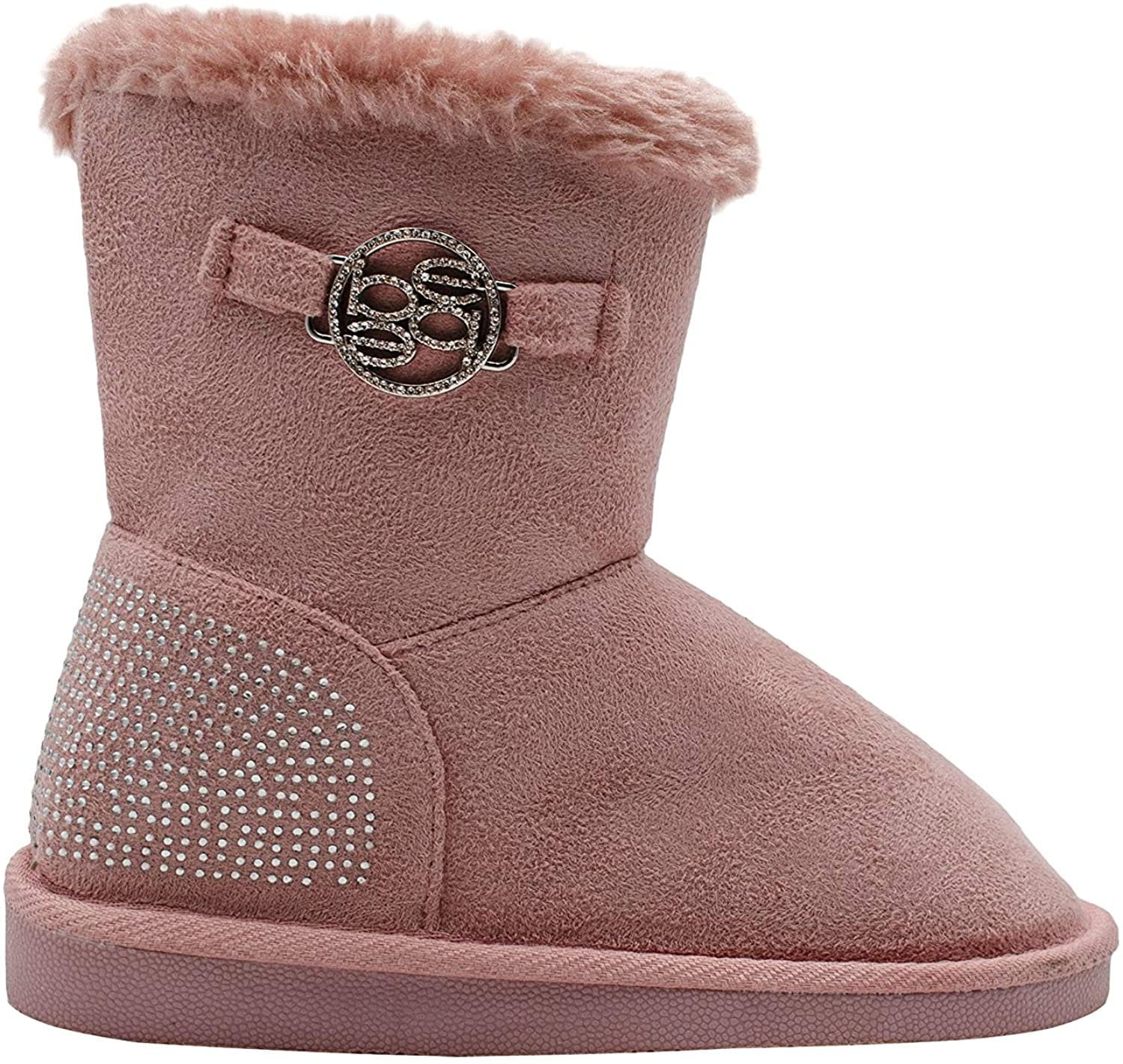 Details about   Women's Warm Snow Boots Thicken Fur Scrub Mid Calf Shoes Rhinestone Buckle Boots 