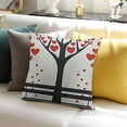 thumbnail image 3 of BANET Throw Pillow Cushion Cover, Trees with Hearth Shaped Leaves and a Bench Nature Design, Decorative Square Accent Pillow Case White, 3 of 5