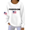 thumbnail image 4 of White Women's Freedom American Falg Print Round Neck Sweatshirt A True Patriot Shirt Long Sleeve, 4 of 4