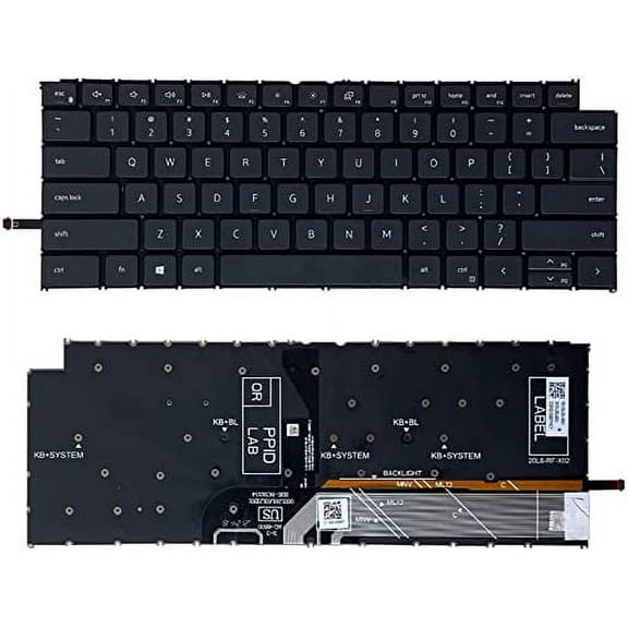 New US Black English Backlit Laptop Keyboard (Without palmrest) for DELL XPS 17 9710 Light Backlight
