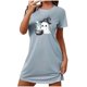 thumbnail image 4 of Camisón corto de talla grande para mujer, camisón de manga corta con estampado en el pecho, camisón corto, 4 of 4