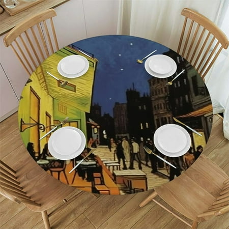 

Autua Urban Round Table Cover Stain Resistant Washable for Indoor Outdoor Kitchen Dining Wedding Parties Fitted 100% Polyester Fiber 42 -46