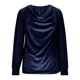 thumbnail image 4 of Xuyuer Metallic Velvet Mesh Splicing Top - Women's Solid Color Elegant Long Sleeve Blouse for Evening Gala Events, Holiday Party Glamour & Luxurious Night Out Ensembles, 4 of 8