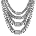 thumbnail image 2 of Collar de cadena cubana Yuxing acero inoxidable 10-18 mm 22 pulgadas, 2 of 5