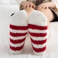 thumbnail image 3 of Fgnfyis Femmes Hommes Hiver Décontracté à Rayures Imprimé Chaussettes Chaudes et Duveteuses pour Femmes Doublées Épaisses Tricotées Mi-Mollet Rouges, 3 of 5