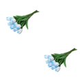 thumbnail image 4 of Advancent 10 hermosas flores de PU para decoración de fiestas, hechas de PU que no se marchitan, sin riego, apariencia realista, azul claro Azul claro 2Conjunto, 4 of 6