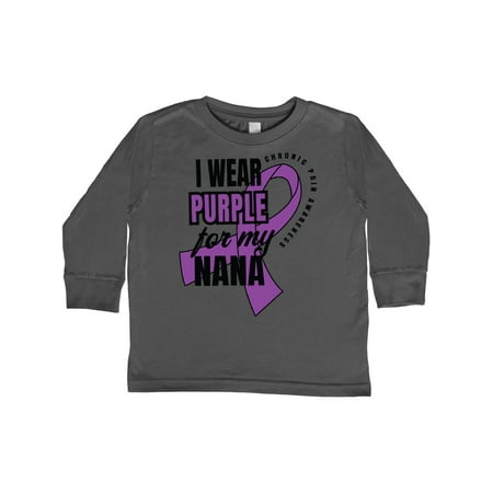

Inktastic Chronic Pain I Wear Purple For My Nana Gift Toddler Boy or Toddler Girl Long Sleeve T-Shirt