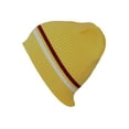 thumbnail image 2 of Warm Winter Knit Short Cuffless Ribbed Striped Skull Cap Beanie, Yellow, 2 of 2