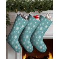 thumbnail image 3 of Christmas Stockings Blue Snowflake and Star Pattern Personalized 3 Pack 14.8 Inch, 3 of 5