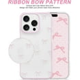 thumbnail image 2 of Compatible with iPhone XR Bow Phone Case, Cute Clear Pink Ribbon Bowknot Pattern Aesthetic Soft TPU Transparent Cases Full Camera Protective Phone Cover for Women Girly - Pink, 2 of 14
