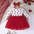 thumbnail image 6 of SUYOLL Toddler Girls Outfits Sets Cute Heart Print Bow Long Sleeve Dress with Headband Casual Beach Party Summer Fall Outfit Boho Dresses, 6 of 6