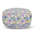 thumbnail image 1 of Floral Pouf Cover with Zipper, Pattern of Spring Tone Hydrangea Flowers Clutter Soft Tone Continuing Nature Art, Soft Decorative Fabric Unstuffed Case, 30" W X 17.3" L, Multicolor, by Ambesonne, 1 of 5