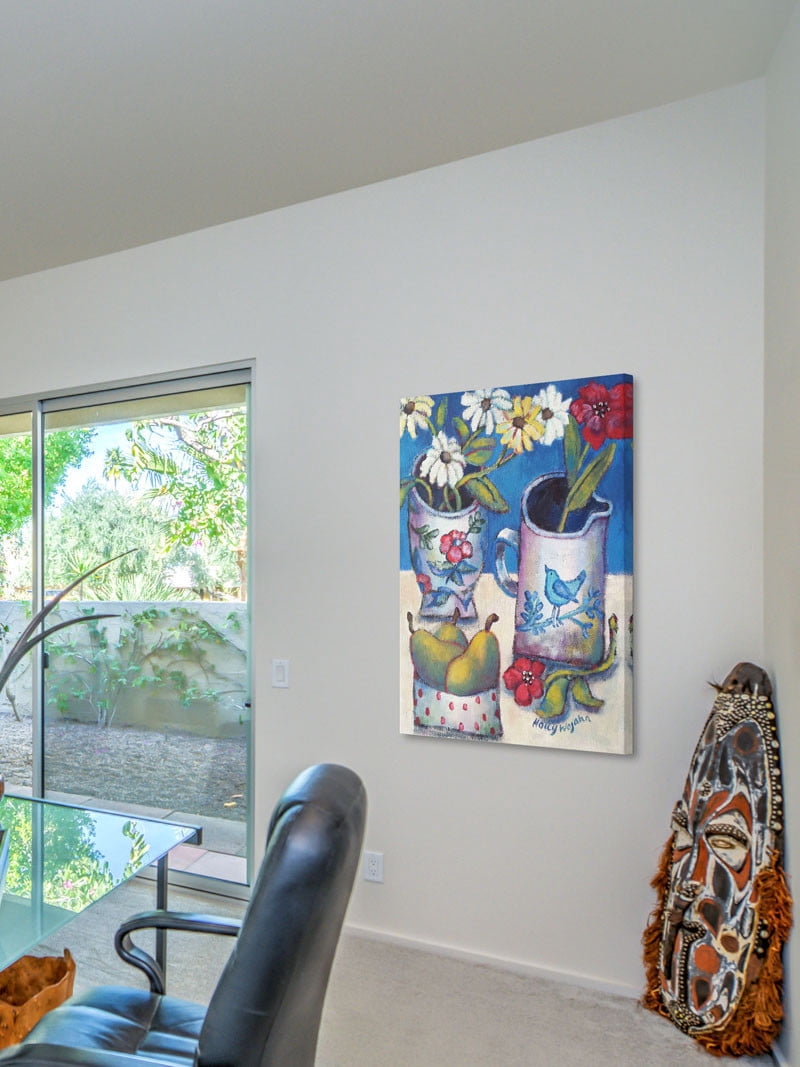 Marmont Hill "Des Fleurs Et Poires" Painting Print on Canvas