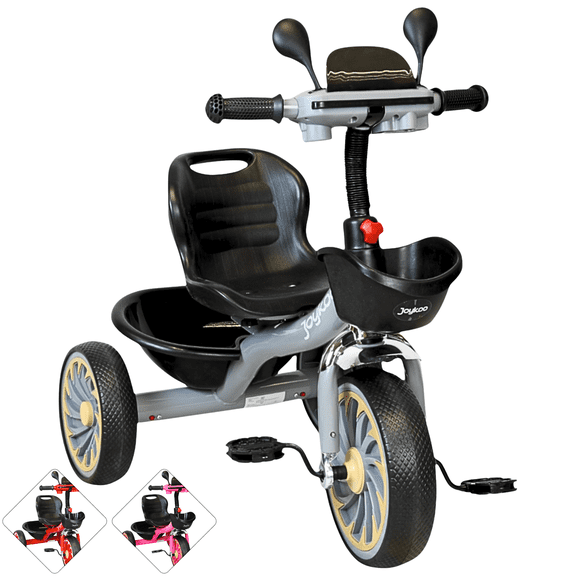 Triciclo para Niños Torreta con Luz y Sonido Ruedas de Eva Apto a partir de 2 Años Soporta hasta 20 kg - Gris
