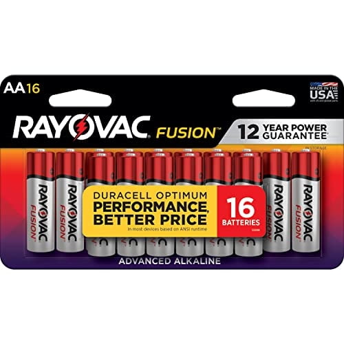 Batería Rayovac Fusion Premium Alcalina AA de 16 unidades