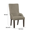 thumbnail image 4 of Vill 27 Inch Dining Armchair- Brown Polyester- High Back- Set of 2, 4 of 6