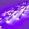 thumbnail image 2 of Vickerman 60 Purple Wide Angle LED Twig Light Set on Brown Wire, Pack of 3, 2 of 3