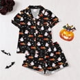 thumbnail image 2 of TGPMGRZ Womens Halloween Pjs Festive Button Down Shirts Matching Pj Shorts Halloween Themed Pajamas, 2 of 9