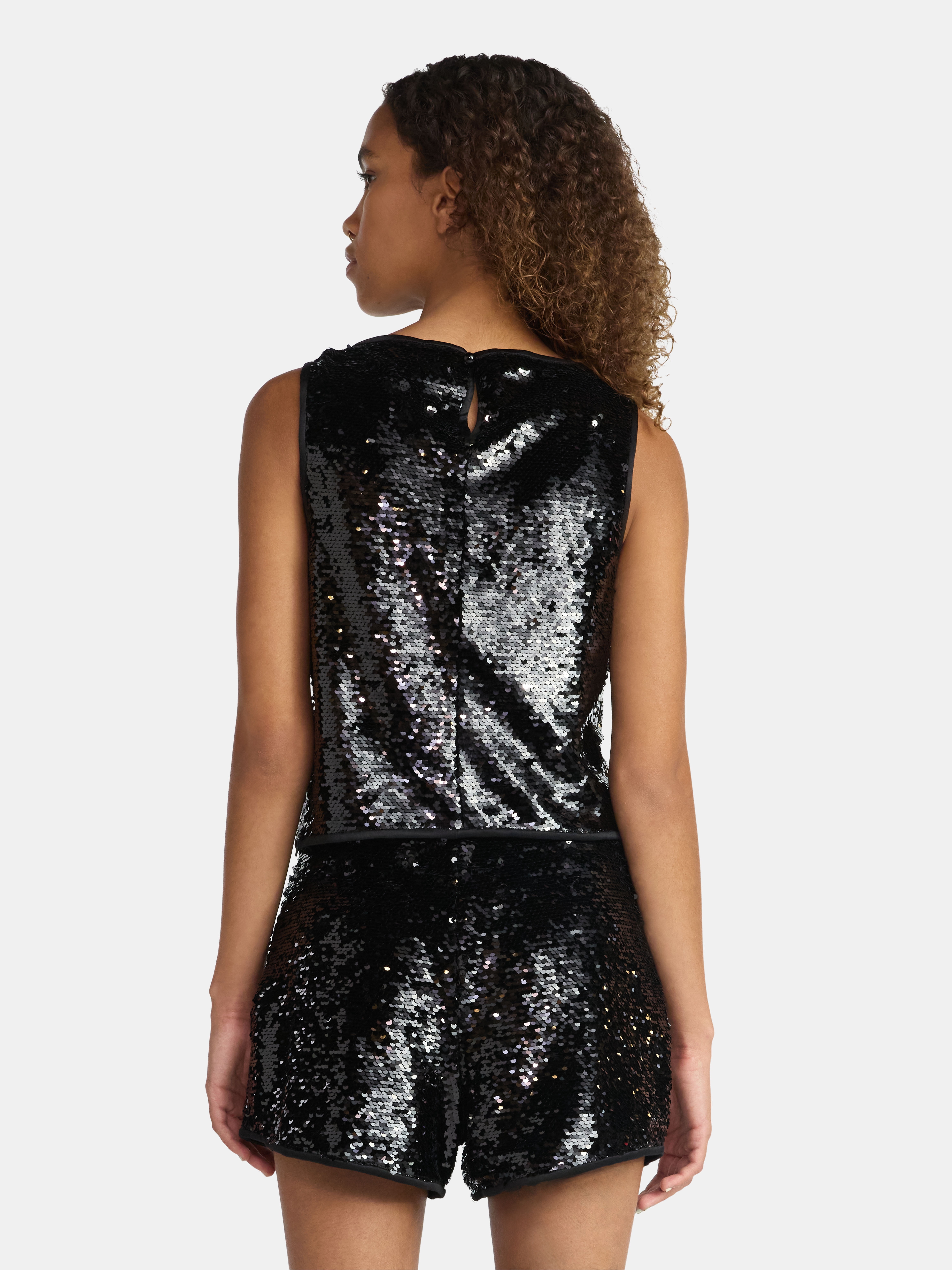 No Boundaries Sequin Tank Top and Shorts Set, 2-Piece, Women's