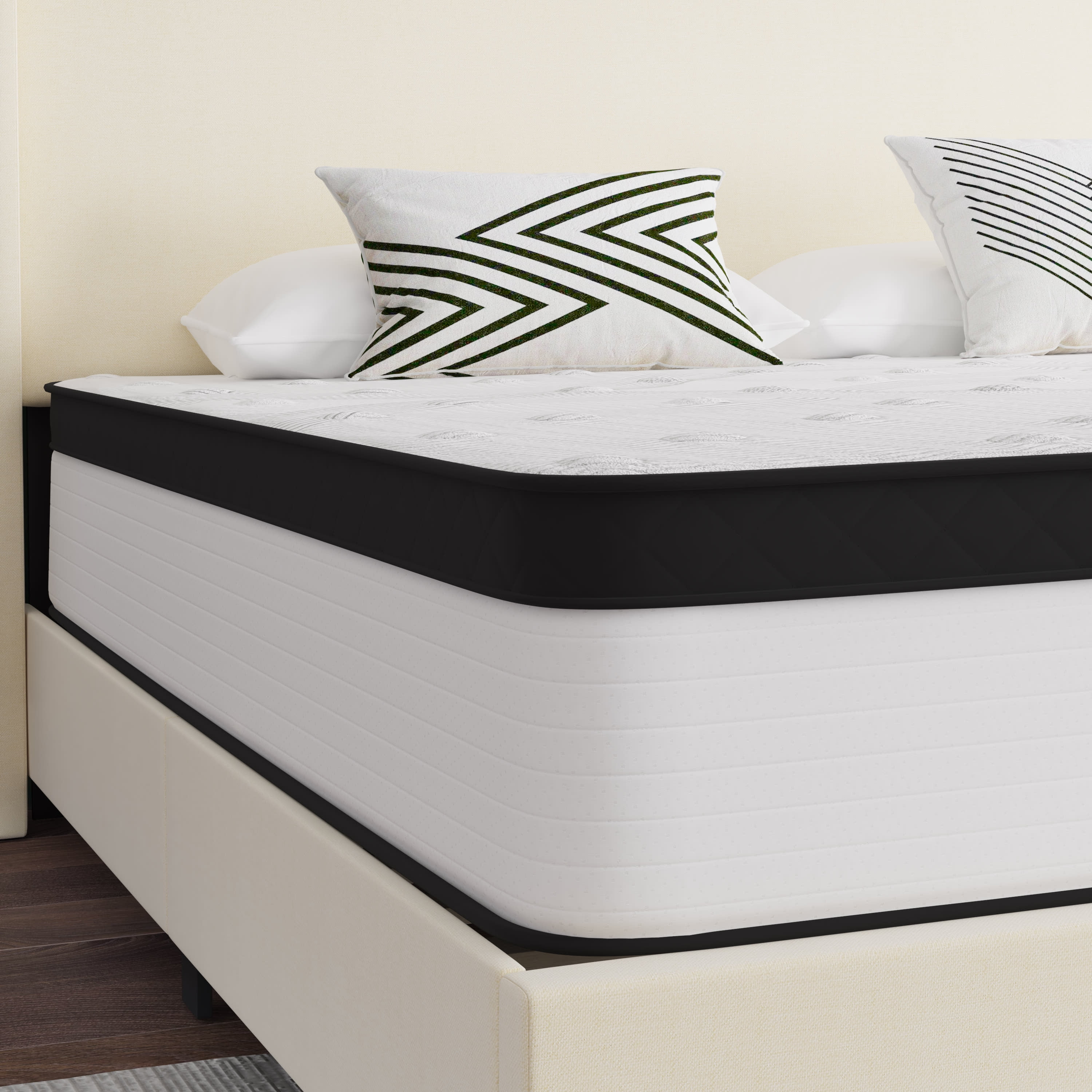 Emma + Oliver 12" Hybrid Extra Firm Foam and Spring Hybrid Mattress In A Box, King