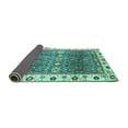 thumbnail image 2 of Ahgly Company Indoor Square Oriental Turquoise Blue Traditional Area Rugs, 4' Square, 2 of 4