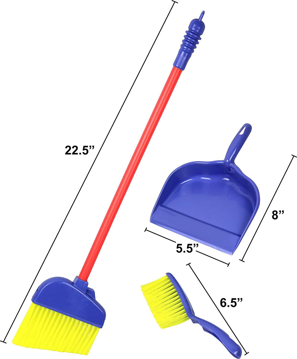 Kids Cleaning Set Pretend Play Broom Mop Brush Dustpan 4 Pc Gift Learn Toy New 
