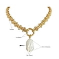 thumbnail image 2 of Hip Hop Chunky Pearl Statement Necklace for Women, 18K Gold Plated Metal Chain, Pearl Jewelry Christmas Birthday Gift, 2 of 5