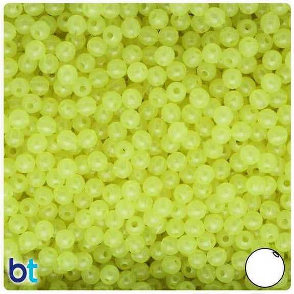BeadTin Yellow Glow 5mm Round Plastic Beads (700pcs)